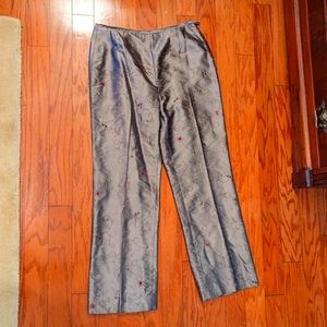 Yves Cossette Depeche Mode 10P SilkYves Copper Gold Embroidered Pants High Rise